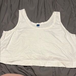 Old Navy Cream Sleeveless Crop Tank Top
